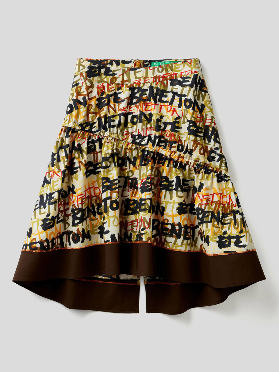 Saia estampada com folhos image number 1