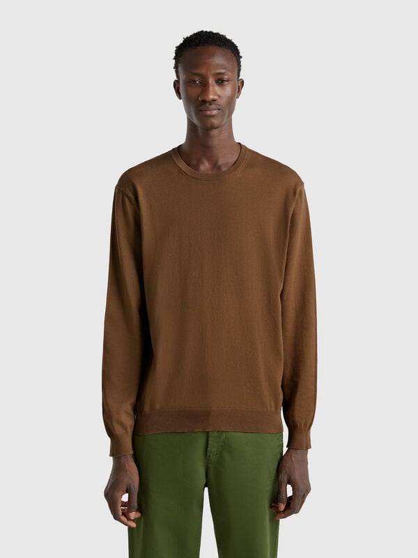 Camisola de gola redonda 100% algodão Homem