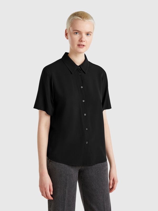 Camisa manga 3/4 em viscose Mulher