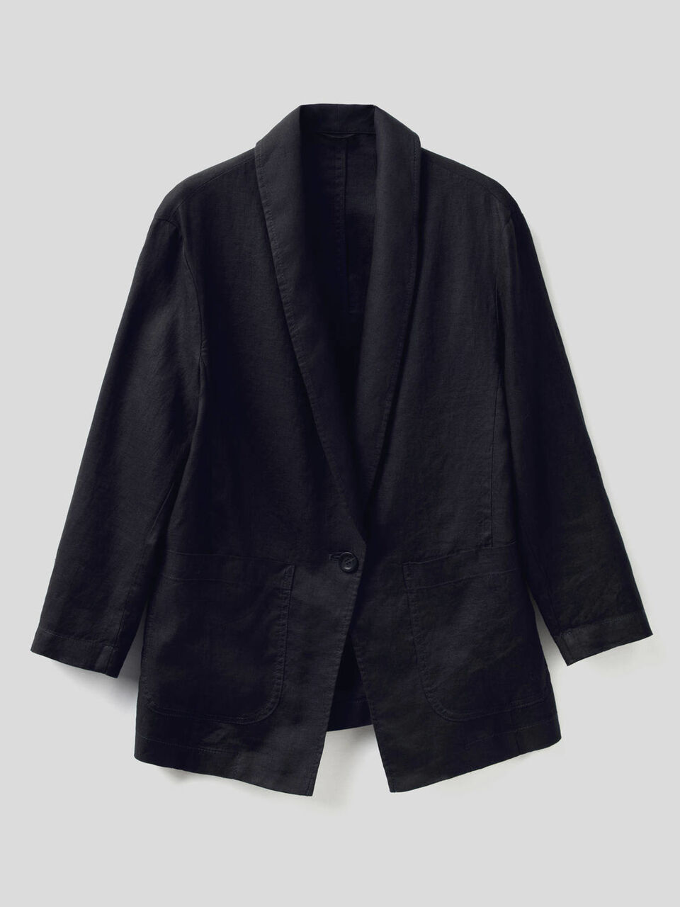 Blazer de linho com mangas 3/4 image number 1