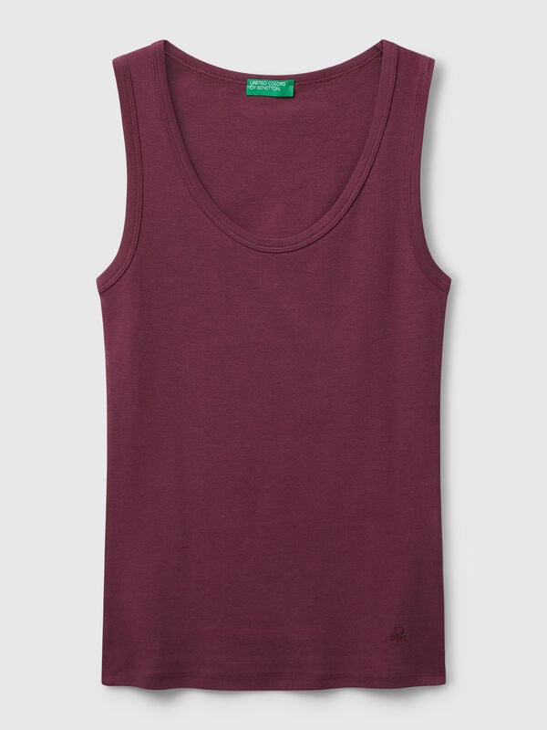 Top violeta em algodão puro Mulher