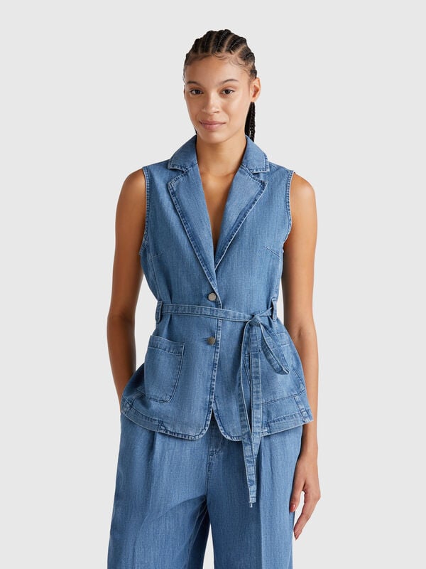 Colete em chambray Mulher