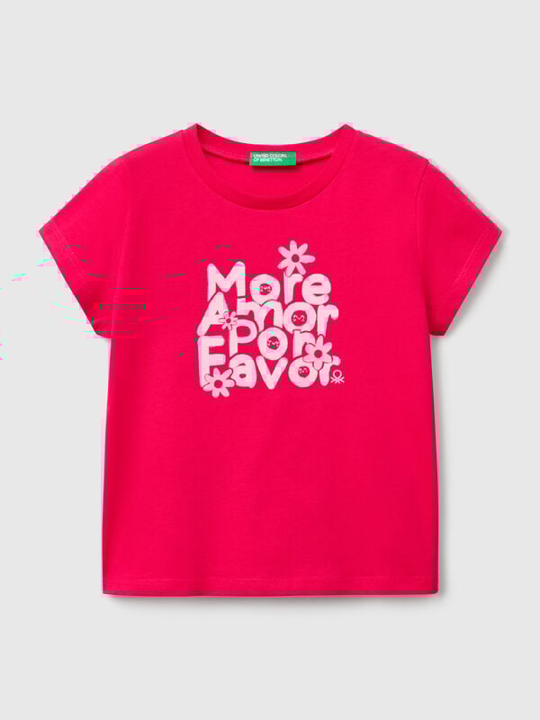 T-shirt com estampa fluorescente Menina
