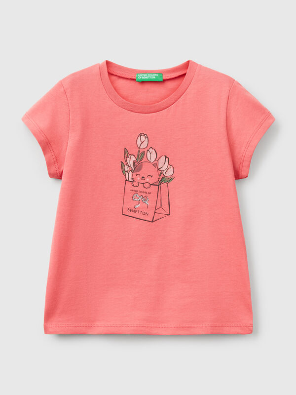 T-shirt em algodão com glitter Menina