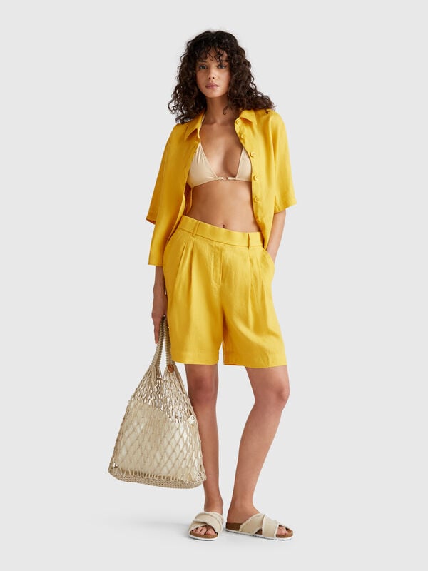 Bermudas 100% linho Mulher