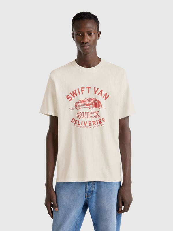 T-shirt com estampa Homem