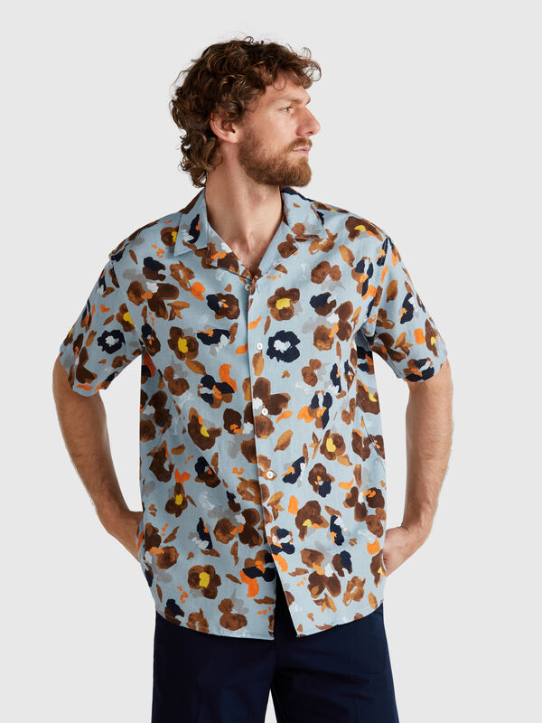 Camisa com estampado floral Homem