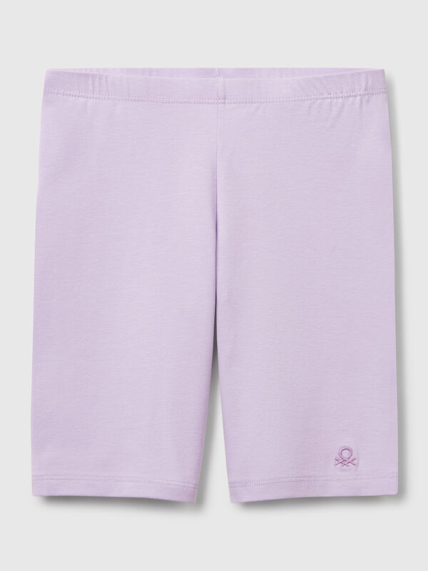 Leggings curtas em algodão stretch Menina