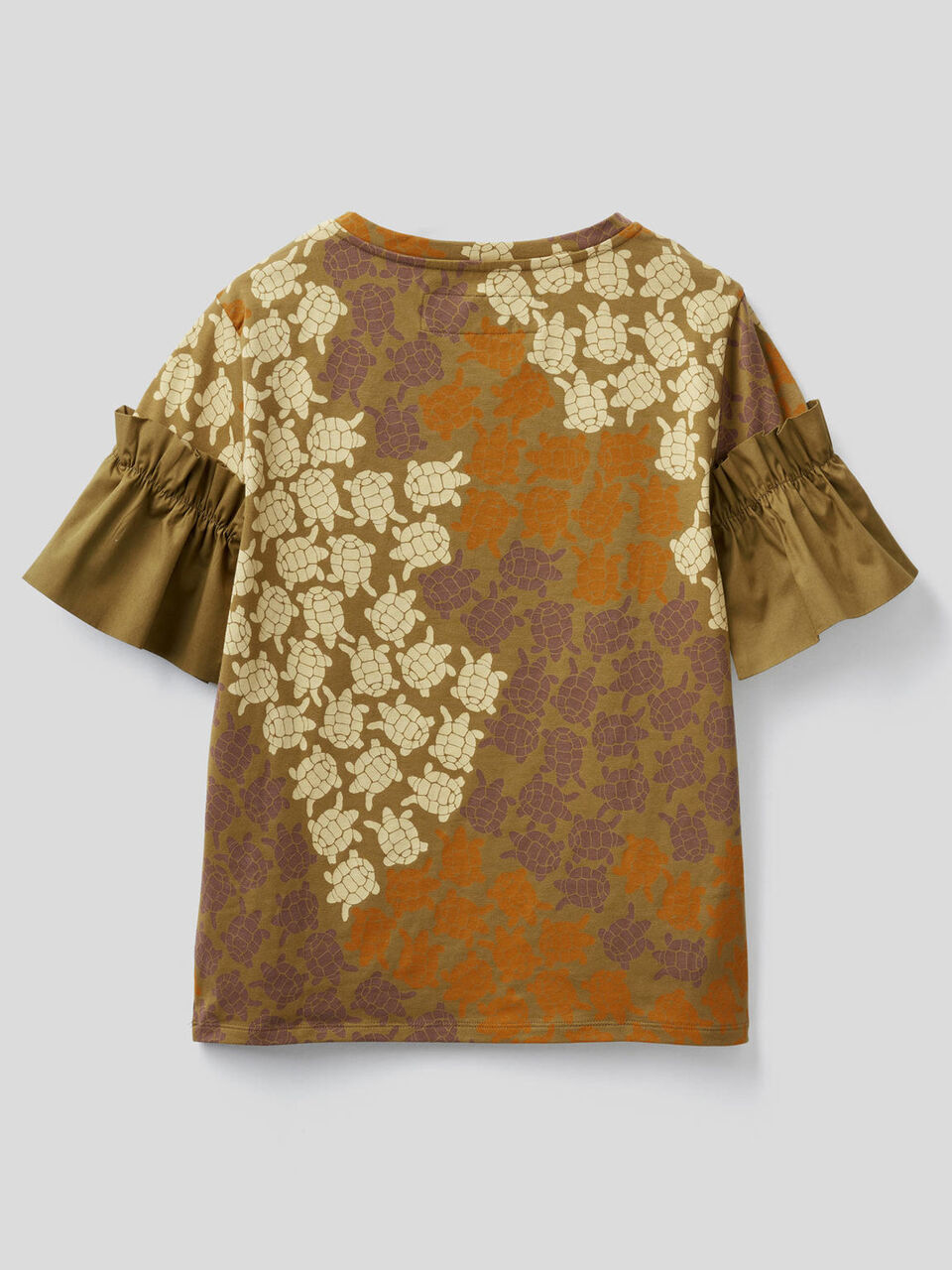 T-shirt estampada com manga franzida image number 2