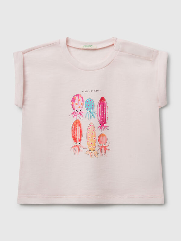 T-shirt de manga curta com estampa Recém-nascido