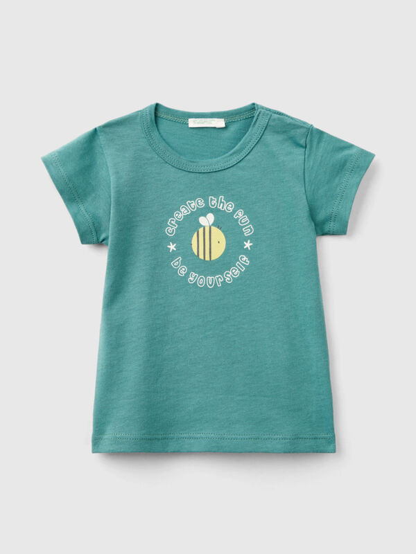 T-shirt de manga curta 100% algodão orgânico Recém-nascido