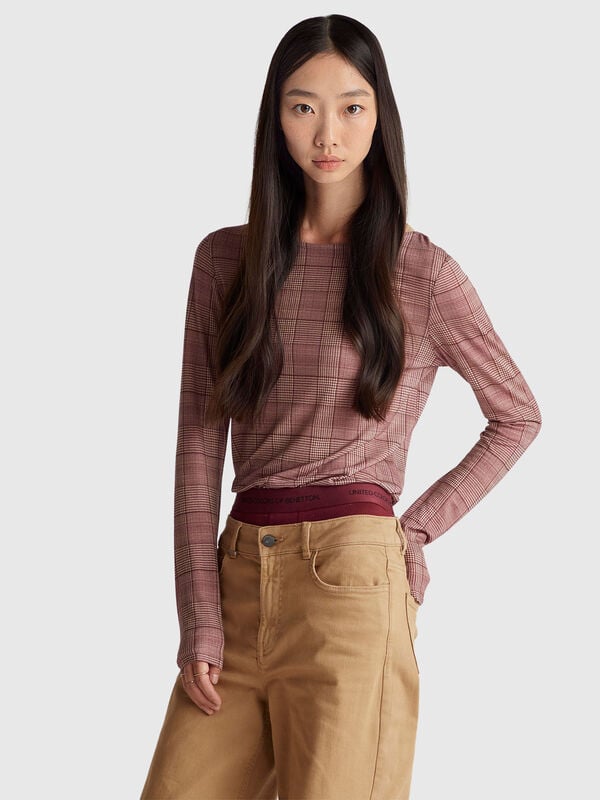 T-shirt slim fit pr&iacute;ncipe de Gales Mulher