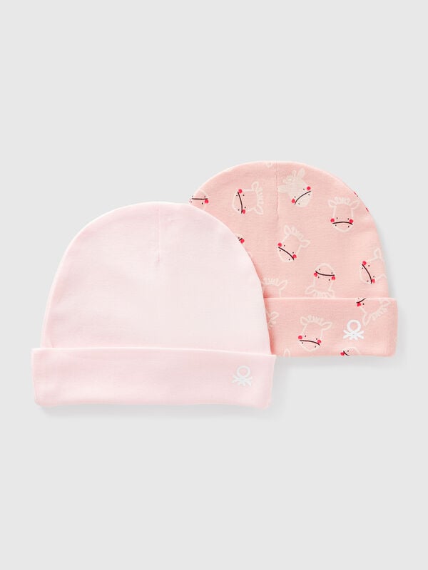 Dois gorros em algodão  Recém-nascido