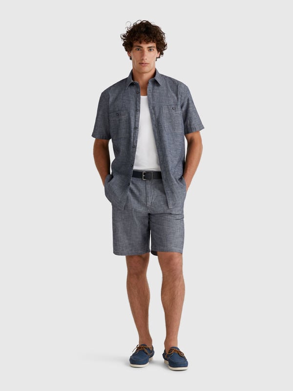 Shorts em chambray Homem