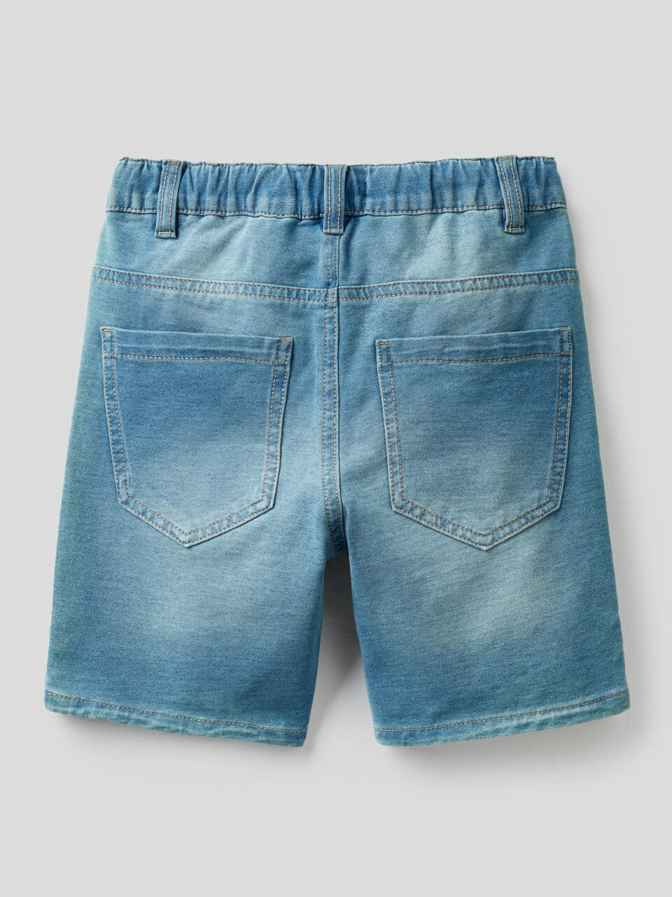 Bermudas em felpo efeito denim image number null