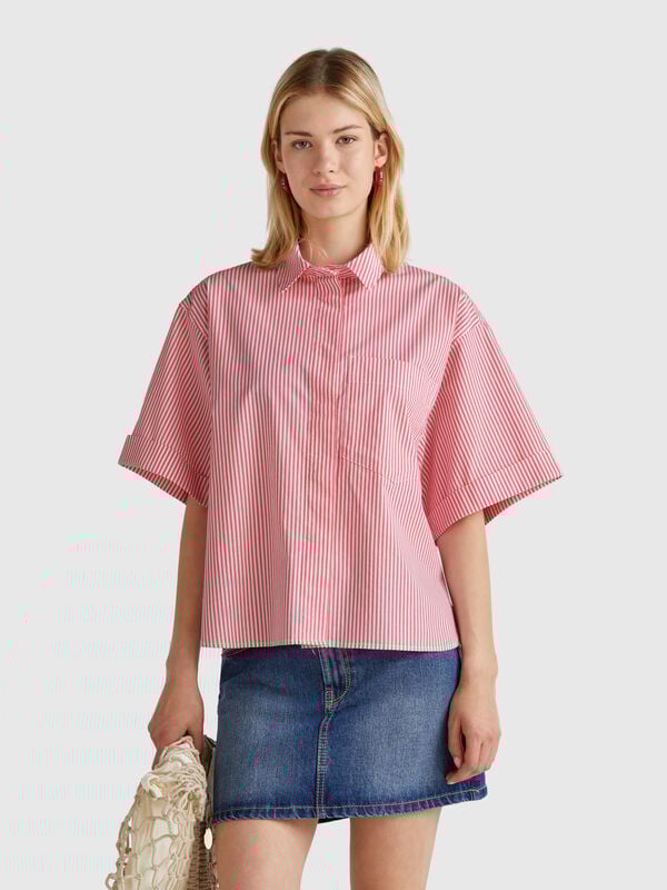 Camisa listrada boxy fit Mulher
