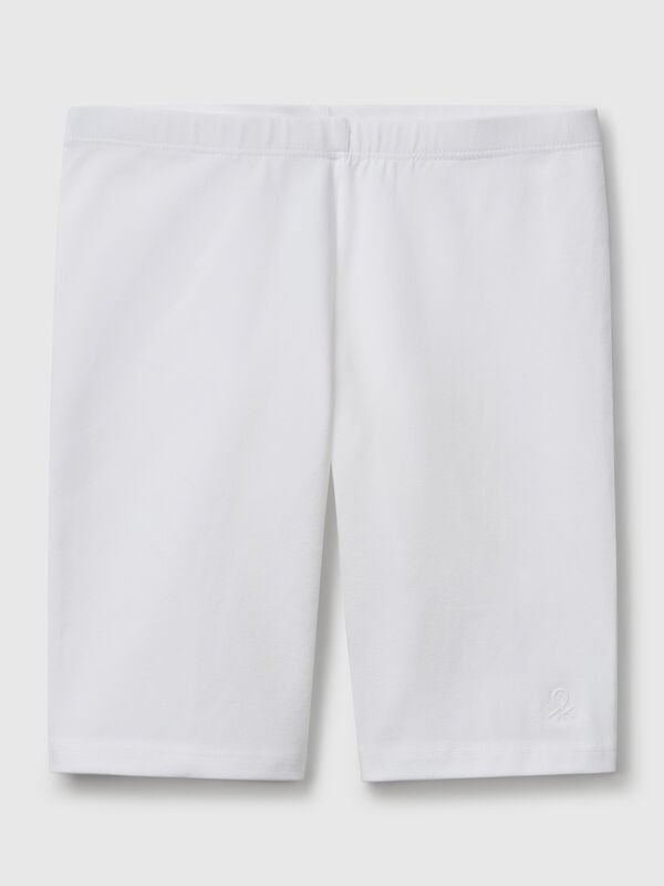 Leggings curtas em algodão stretch Menina