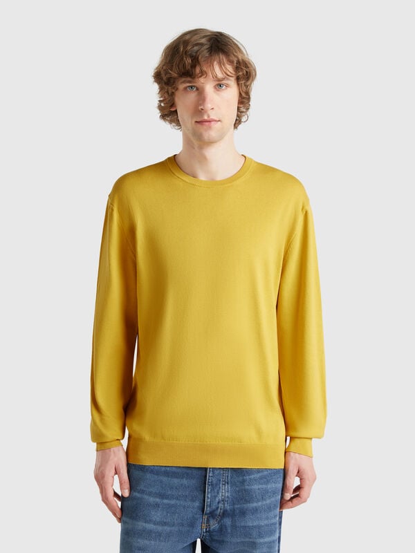 Camisola de gola redonda 100% algodão Homem
