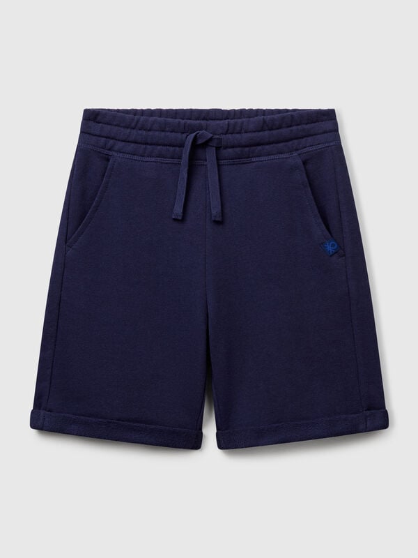 Bermudas em felpo de algodão puro Menino