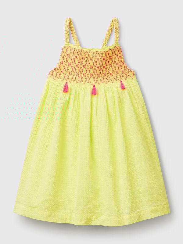 Vestido com berloques fluorescentes Menina
