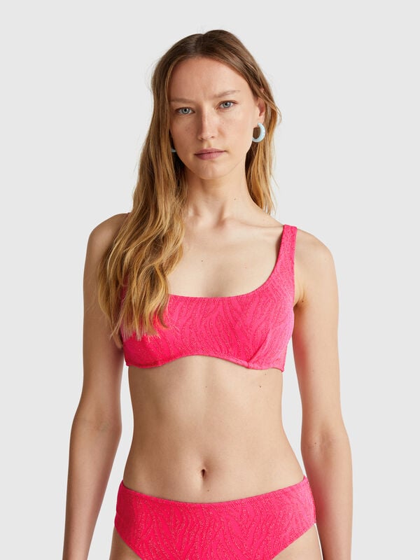 Brassiere de biquíni animalier com lurex Mulher