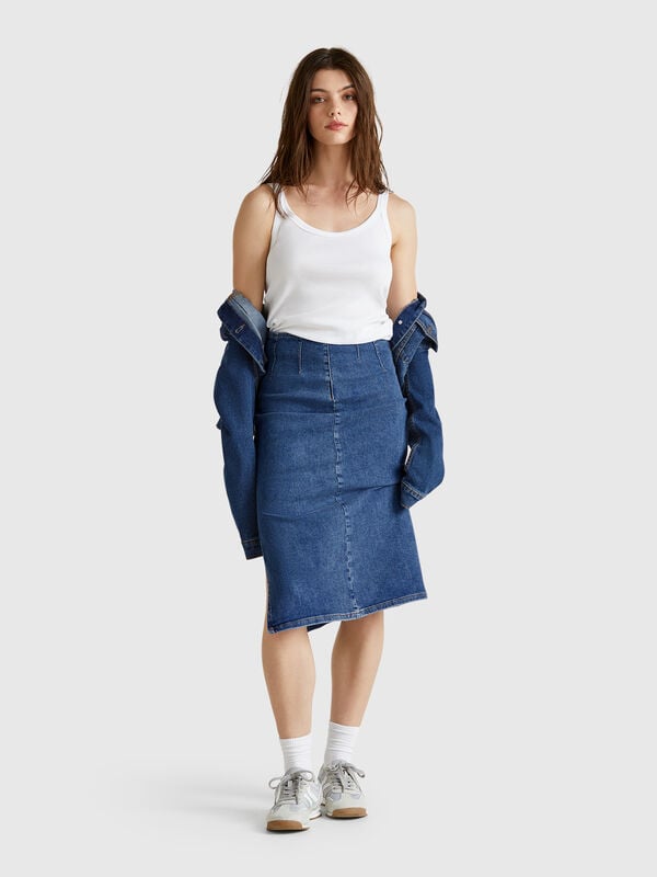 Saia de jeans tubo Mulher