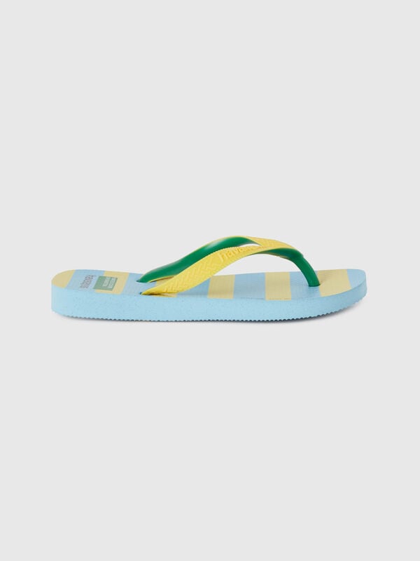 Chinelos Havaianas às riscas amarelo e azul-celeste Menino