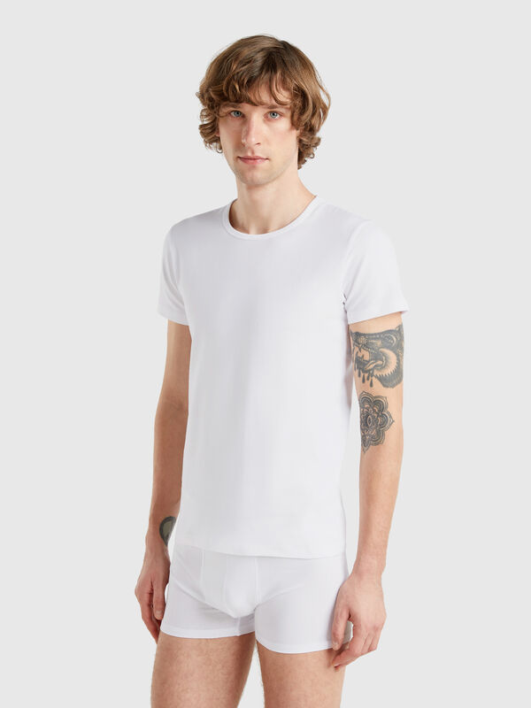 T-shirt em algodão stretch Homem