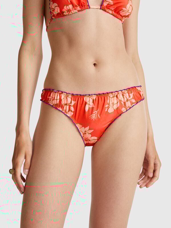 Cuecas de banho com estampa floral Mulher