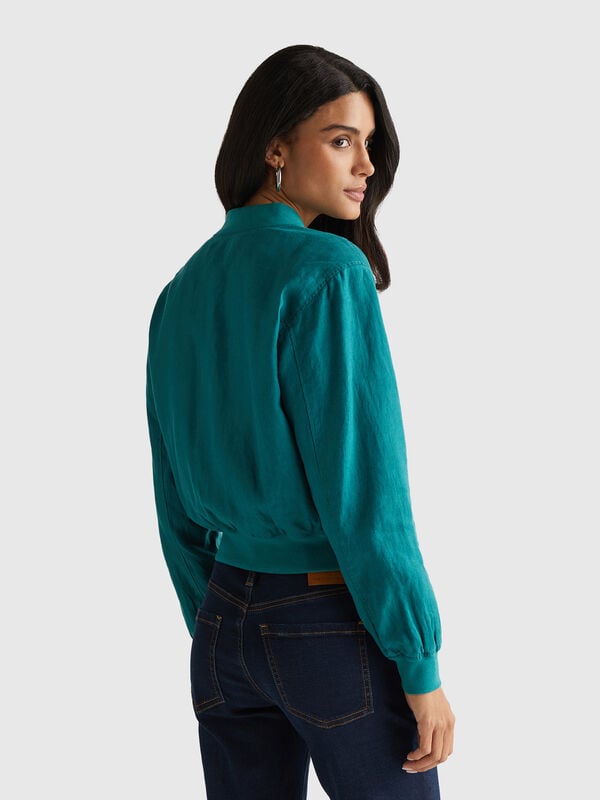 Bomber em 100% linho Mulher