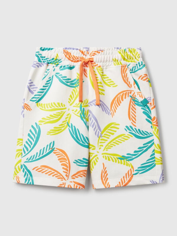 Bermudas com estampado tropical Menino