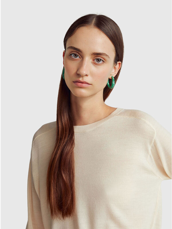 Camisola em pura lã Merino Mulher