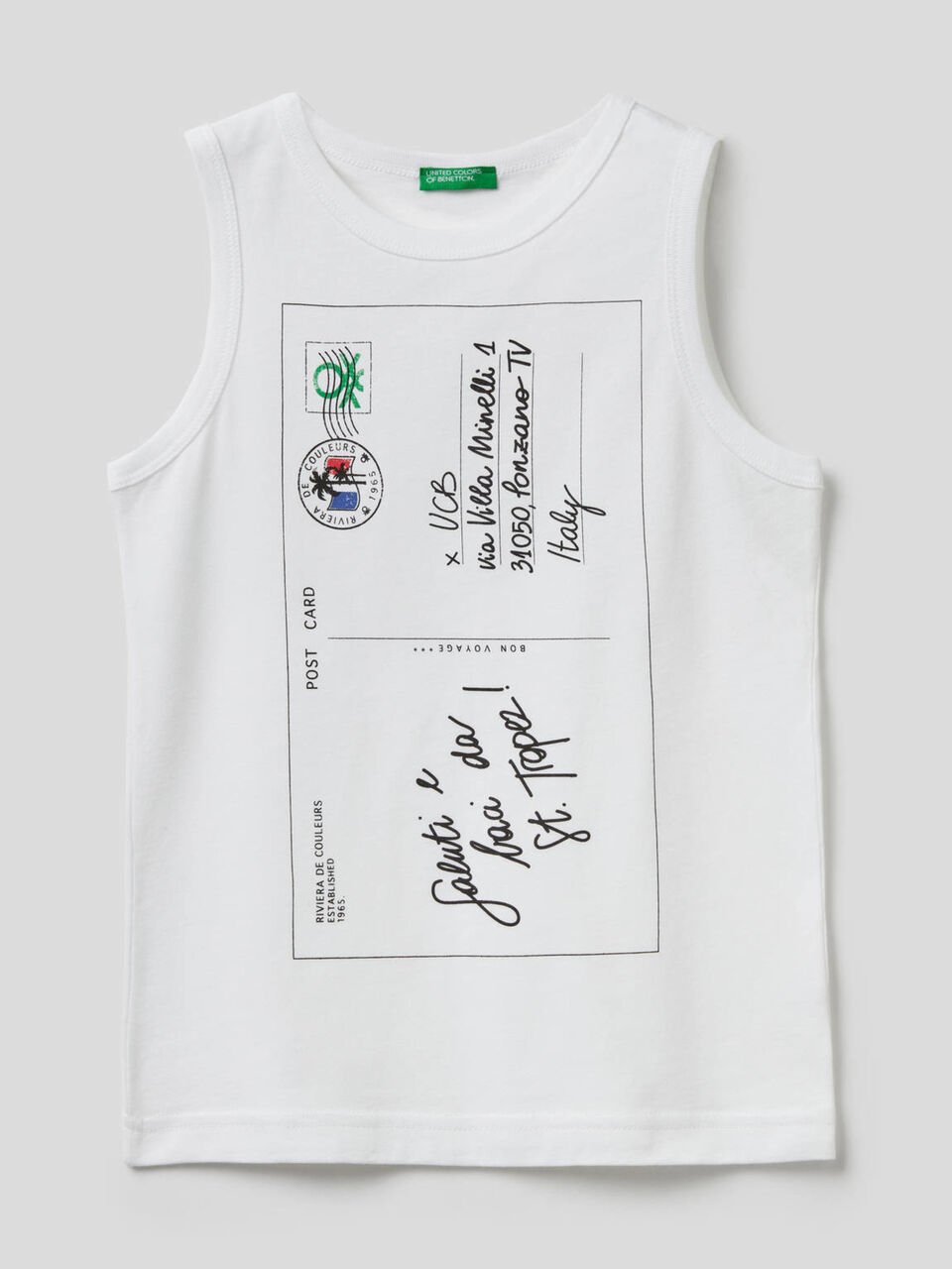 T-shirt sem mangas com estampa cartão postal image number 1