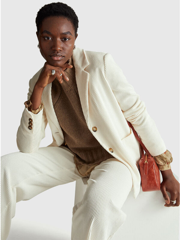 Blazer de veludo canelado Mulher