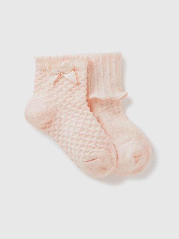 Set de meias em mistura de algodão orgânico Recém-nascido