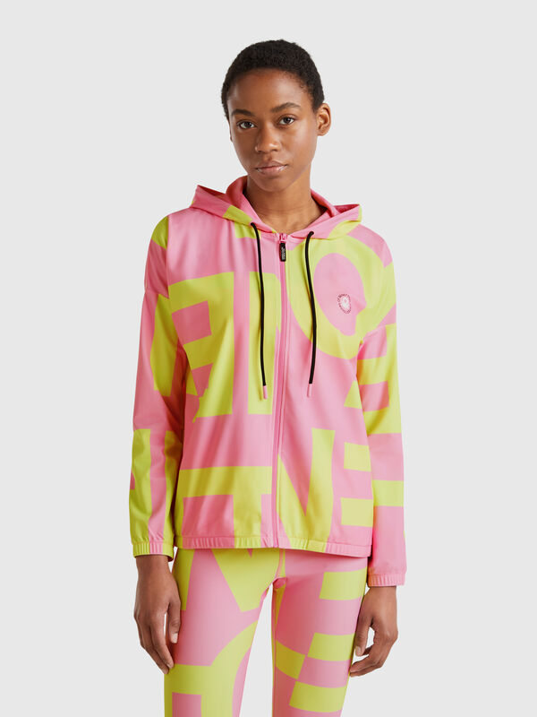 Sweat desportiva com estampa logótipo Mulher