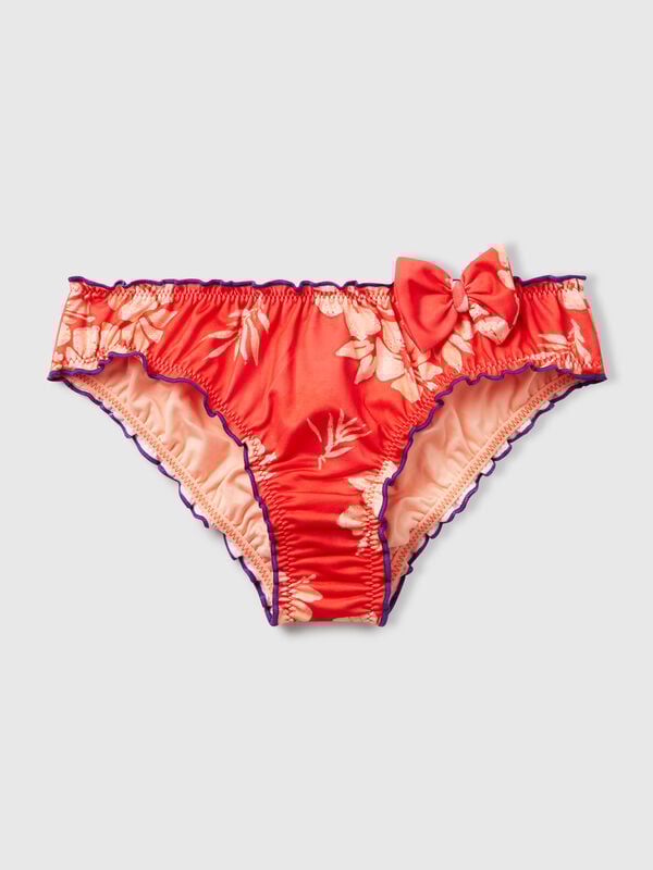 Cuecas de banho com estampa floral Menina