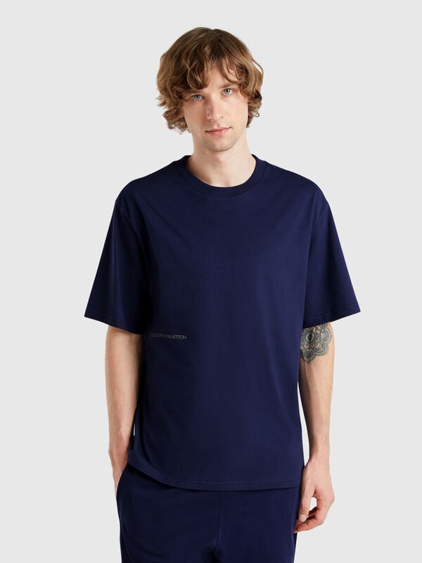 T-shirt com estampa logótipo Homem