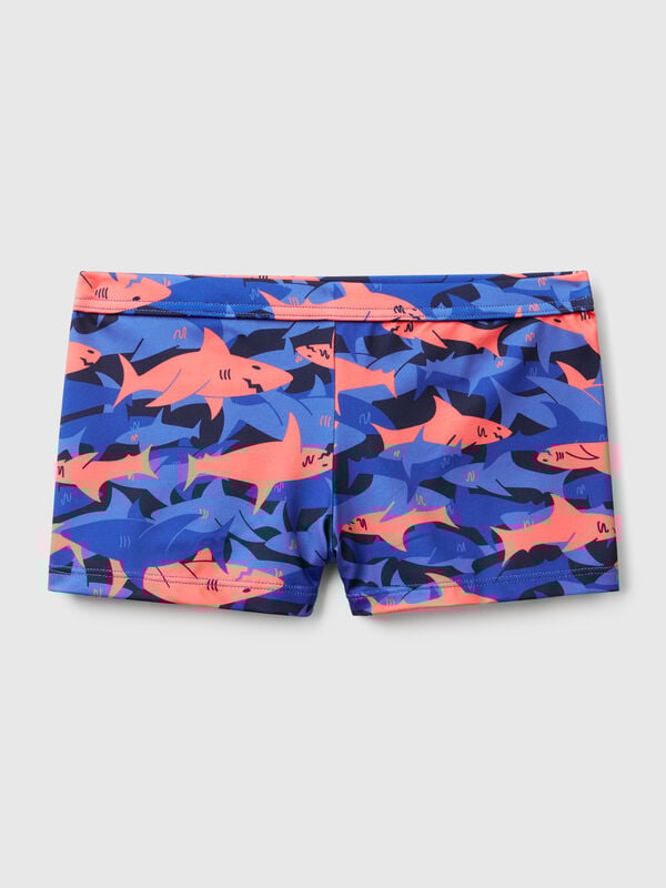 Boxers de banho com estampa de tubarões Menino