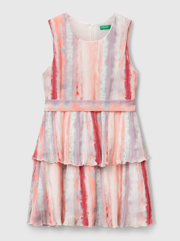 Vestido plissado padrão Menina