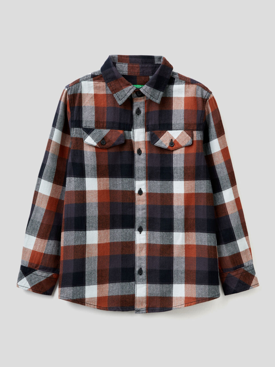 Camisa aos quadrados em flanela 100% algodão image number 1