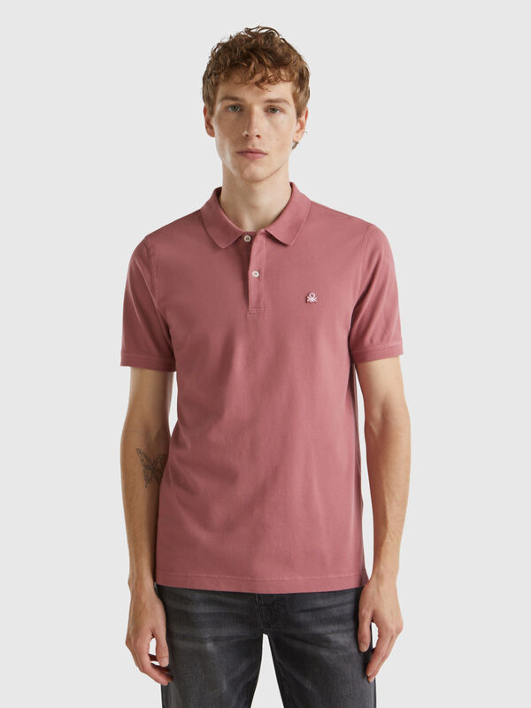 Polo cor ameixa slim fit Homem