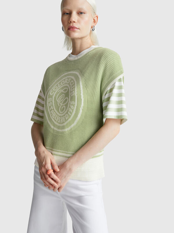 Colete com intársia Mulher