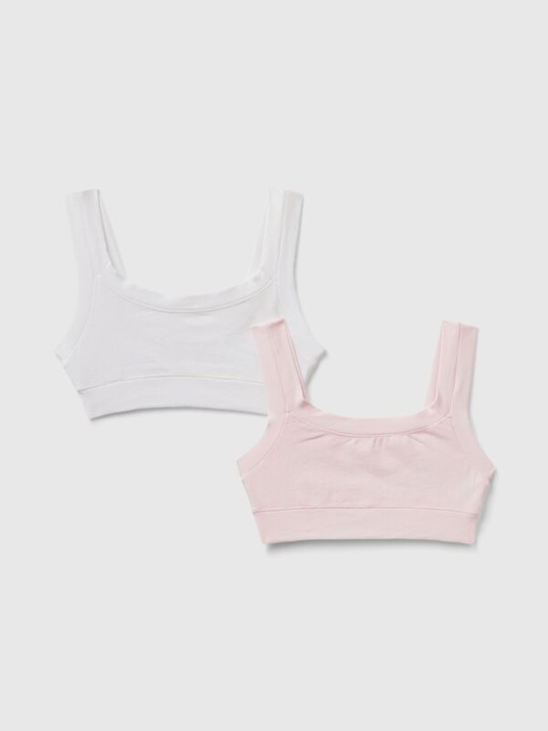 Dois tops em algodão stretch Menina
