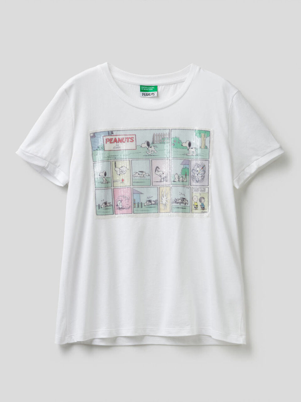 T-shirt com painel em lantejoulas image number 1