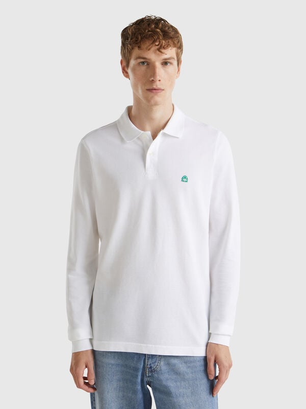Polo de manga comprida em algodão  Homem