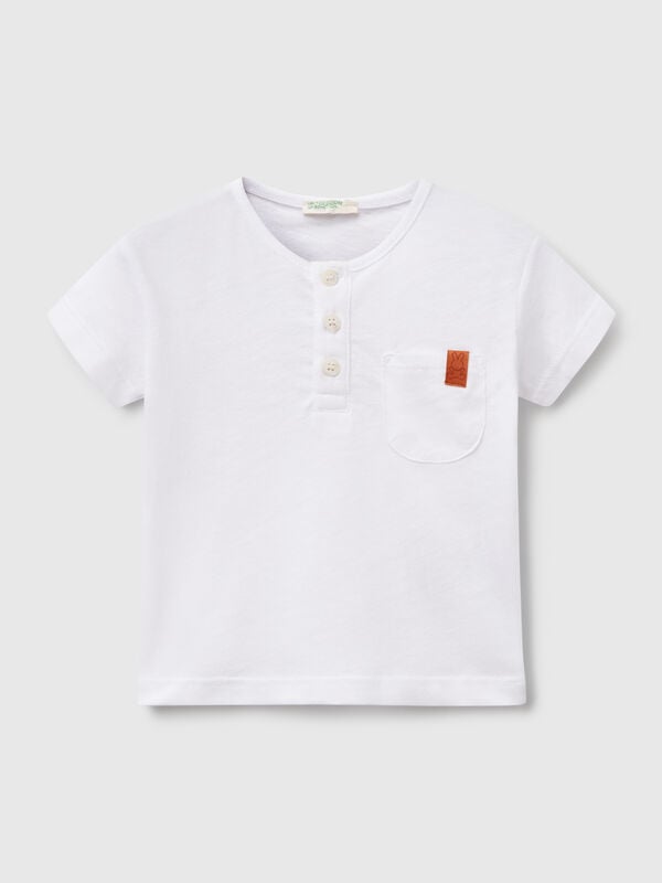 T-shirt com carcela de botões Recém-nascido