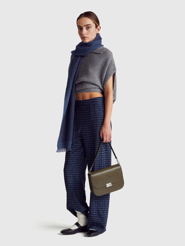 Calças retas com estampa gráfica Mulher