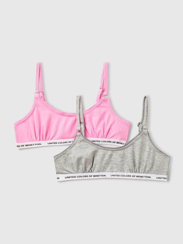 Duas brassieres em algodão elástico Menina