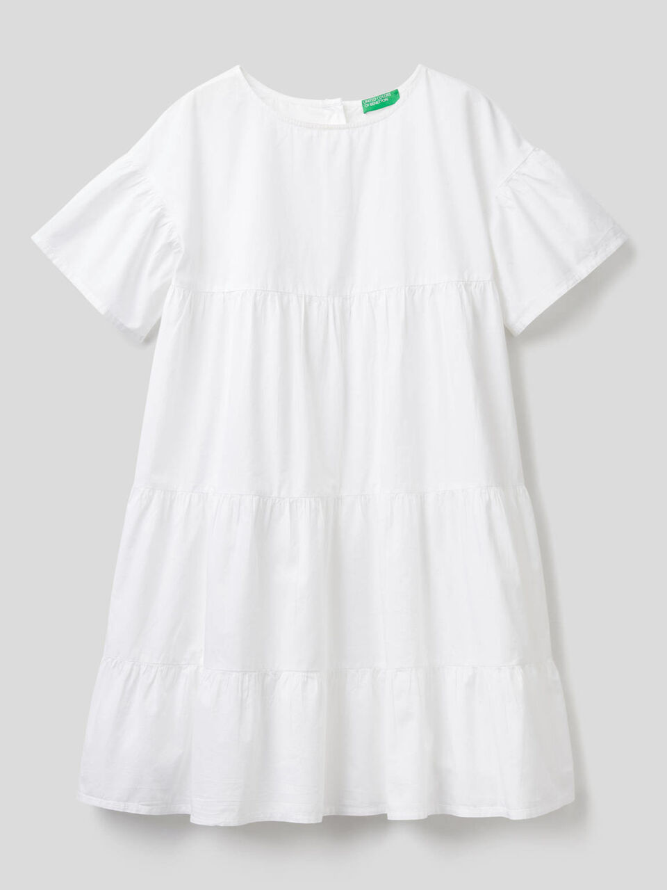 Vestido amplo com folhos em 100% algodão image number 1